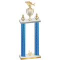 Double Blue Carbon Fiber Third Place Fishing Trophy