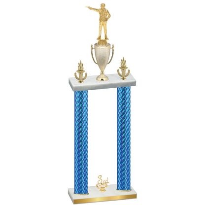 Double Blue Carbon Fiber Third Place Shooter Trophy