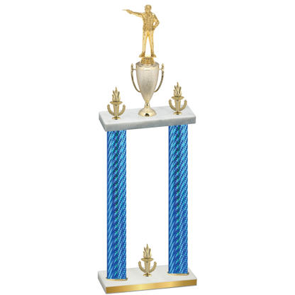 Double Blue Carbon Fiber Victory Shooter Trophy