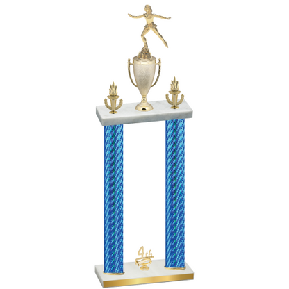 Double Blue Carbon Fiber Fourth Place Skater Trophy