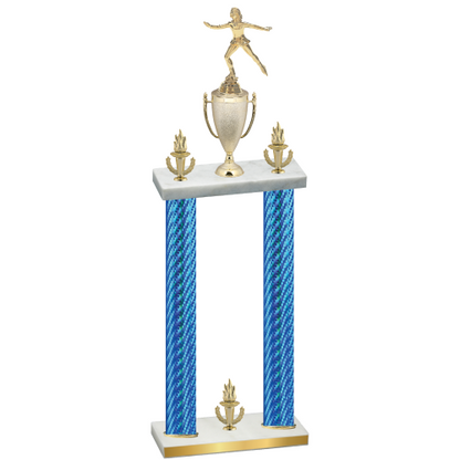 Double Blue Carbon Fiber Victory Skater Trophy