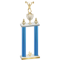 Double Blue Carbon Fiber Fourth Place Weights Trophy