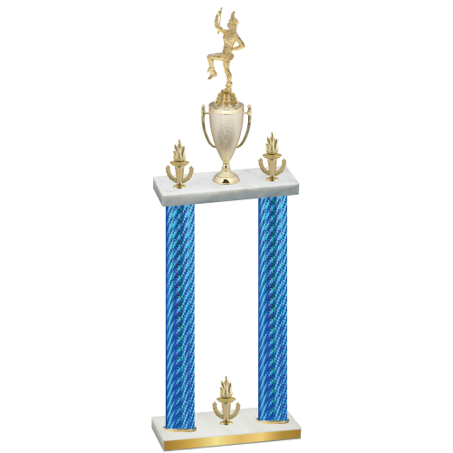 Double Blue Carbon Fiber Victory Majorette Trophy