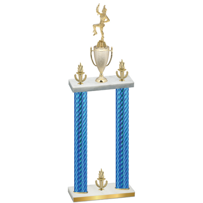 Double Blue Carbon Fiber Victory Majorette Trophy