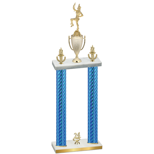Double Blue Carbon Fiber Year Majorette Trophy
