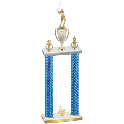 Double Blue Carbon Fiber Third Place Golf Trophy