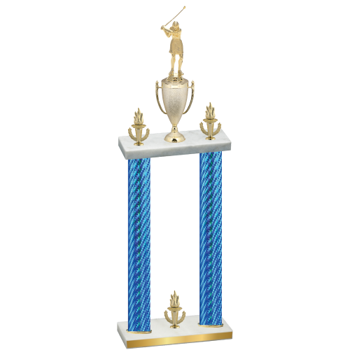 Double Blue Carbon Fiber Victory Golf Trophy