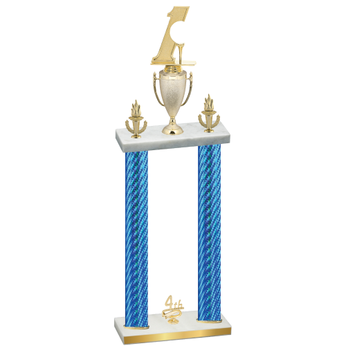 Double Blue Carbon Fiber Fourth Place Golf Trophy