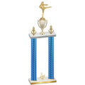Double Blue Carbon Fiber Third Place Karate Trophy