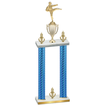 Double Blue Carbon Fiber Victory Karate Trophy