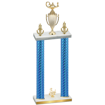 Double Blue Carbon Fiber Third Place Academics Trophy
