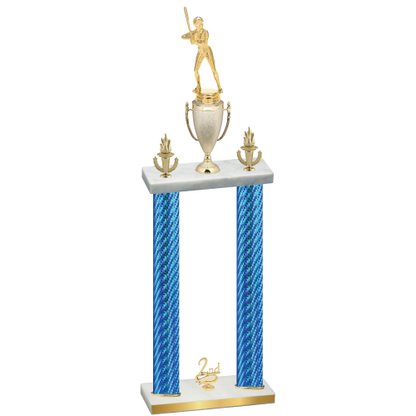 Double Blue Carbon Fiber Second Place Softball Trophy