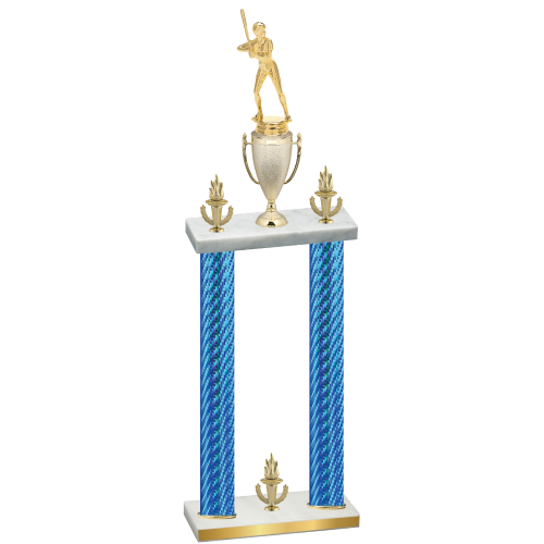 Double Blue Carbon Fiber Victory Softball Trophy