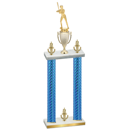 Double Blue Carbon Fiber Victory Softball Trophy
