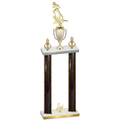 Double Black Glacier Third Place Football Trophy