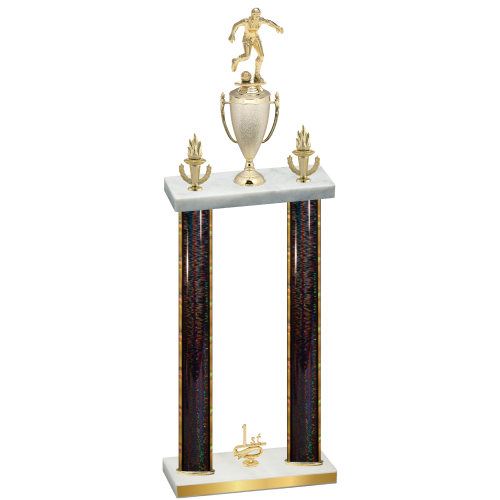 Double Black Glacier First Place Soccer Trophy