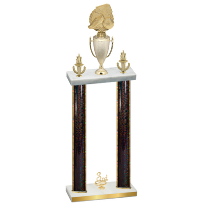 Double Black Glacier Third Place Soccer Trophy
