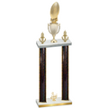 Double Black Glacier Third Place Football Trophy