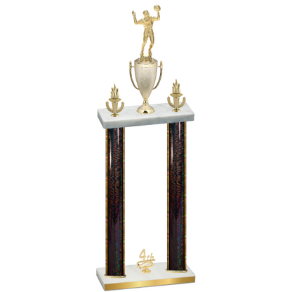 Double Black Glacier Fourth Place Volleyball Trophy