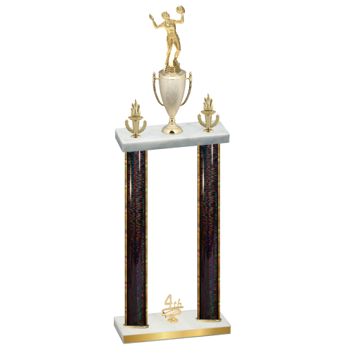 Double Black Glacier Fourth Place Volleyball Trophy