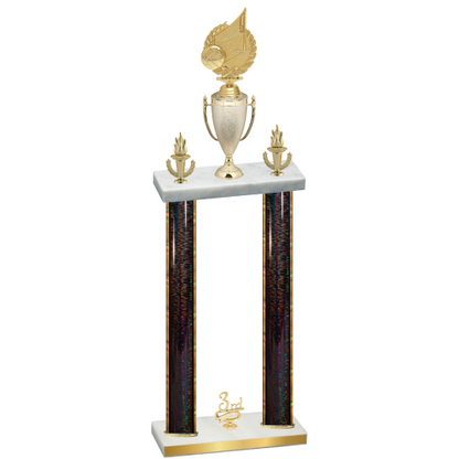 Double Black Glacier Third Place Volleyball Trophy