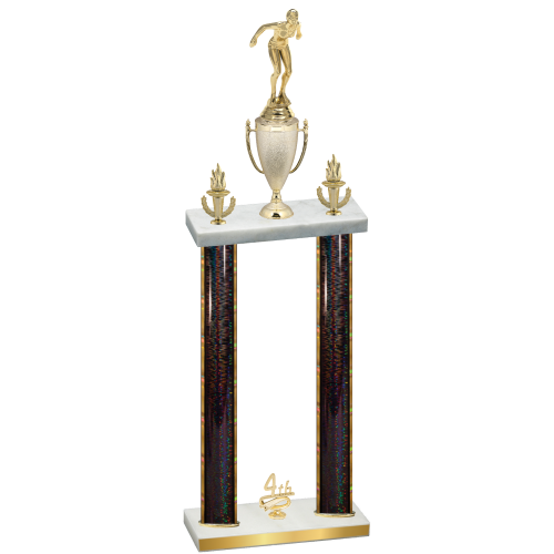 Double Black Glacier Fourth Place Tennis Trophy