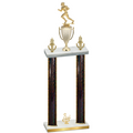 Double Black Glacier Third Place Football Trophy