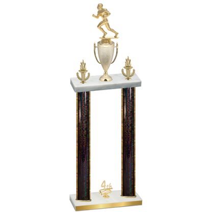 Double Black Glacier Fourth Place Football Trophy