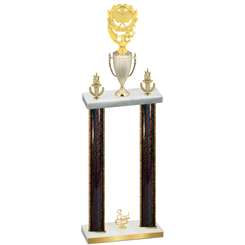 Double Black Glacier Third Place Pickleball Trophy