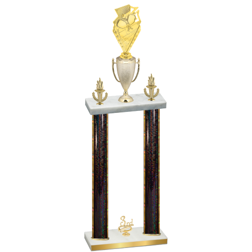 Double Black Glacier Third Place Pickleball Trophy