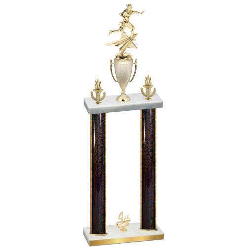Double Black Glacier Fourth Place Flag Football Trophy