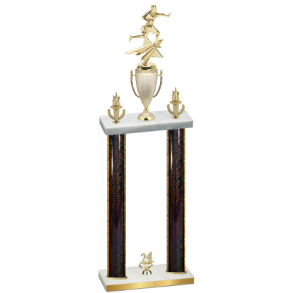 Double Black Glacier Year Flag Football Trophy