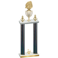 Double Black Carbon Fiber Second Place Soccer Trophy
