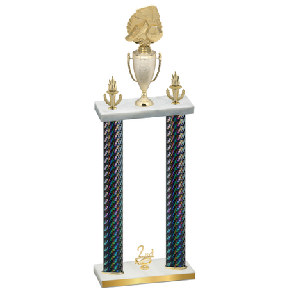 Double Black Carbon Fiber Second Place Soccer Trophy