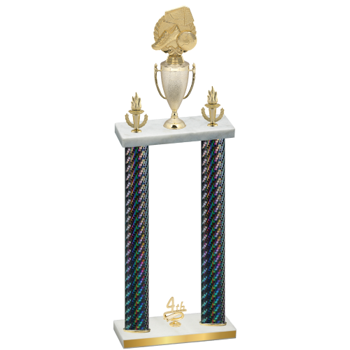 Double Black Carbon Fiber Fourth Place Soccer Trophy