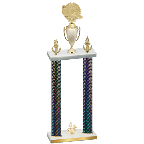 Double Black Carbon Fiber Fourth Place Running Trophy