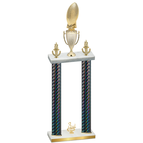 Double Black Carbon Fiber Third Place Football Trophy