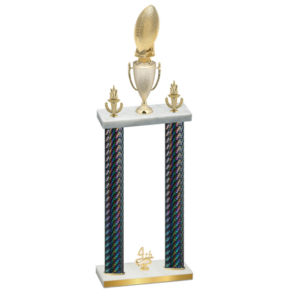 Double Black Carbon Fiber Fourth Place Football Trophy