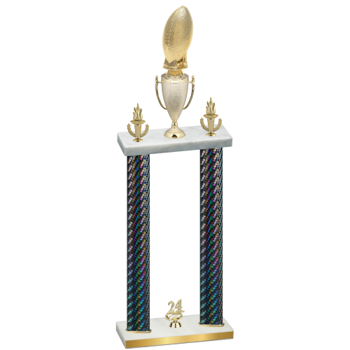 Double Black Carbon Fiber Year Football Trophy