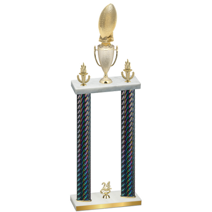 Double Black Carbon Fiber Year Football Trophy