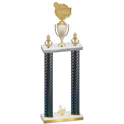 Double Black Carbon Fiber Third Place Tennis Trophy