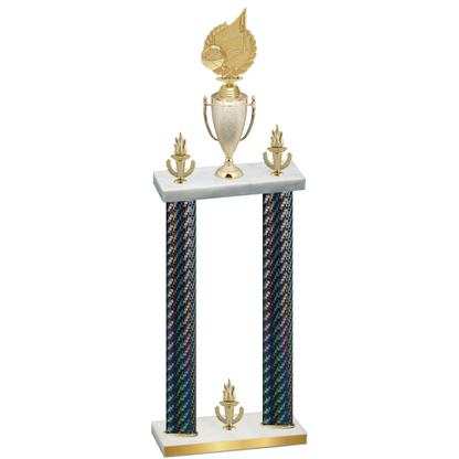 Double Black Carbon Fiber Victory Volleyball Trophy