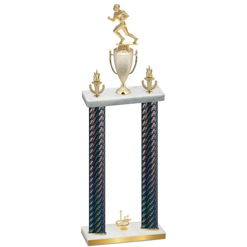 Double Black Carbon Fiber First Place Football Trophy