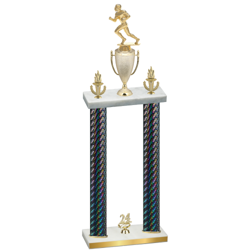 Double Black Carbon Fiber Year Football Trophy