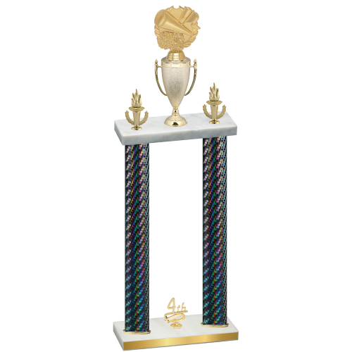 Double Black Carbon Fiber Fourth Place Cheerleading Trophy