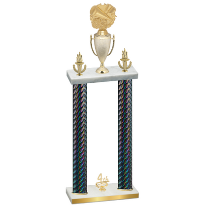 Double Black Carbon Fiber Fourth Place Cheerleading Trophy