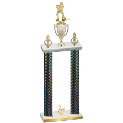 Double Black Carbon Fiber Second Place Hockey Trophy