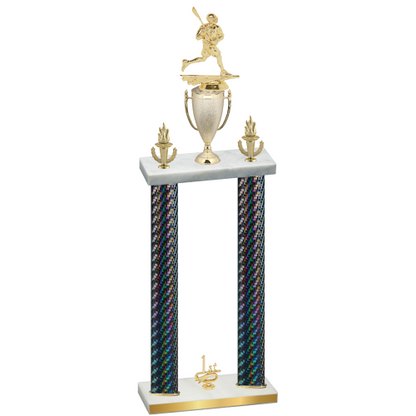 Double Black Carbon Fiber First Place Lacrosse Trophy