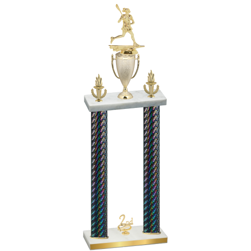 Double Black Carbon Fiber Second Place Lacrosse Trophy