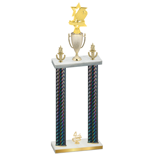 Double Black Carbon Fiber Fourth Place Pickleball Trophy
